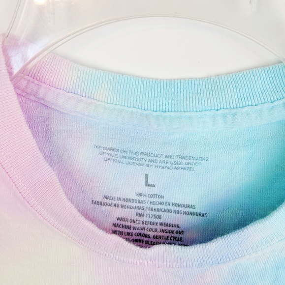 🍍 YALE UNIVERSITY Pastel Tie Dye Boxy Crop Top - Picture 6 of 9